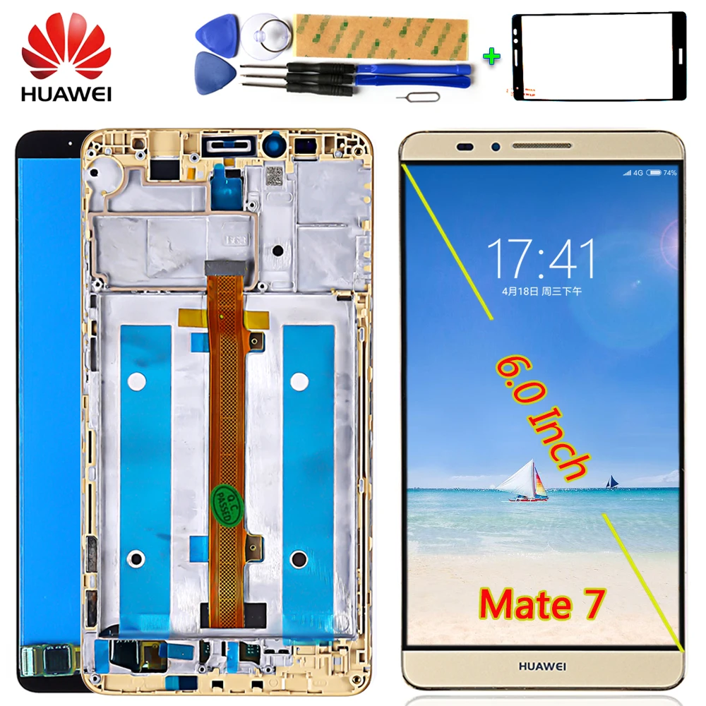 Huawei Mate 7 6.0 inch LCD display 1920*1080 Touch Screen Digitizer Assembly Frame Mate7 with Free Tempered Glass and Tools
Huawei Mate 7 6.0 inch LCD display 1920*1080 Touch Screen Digitizer Assembly Frame Mate7 with Free Tempered Glass and Tools