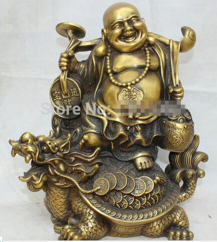 Fast shipping 17" Chinese Copper Dragon tortoise Turtle Happy Laugh Maitreya Buddha Statue
Fast shipping 17" Chinese Copper Dragon tortoise Turtle Happy Laugh Maitreya Buddha Statue