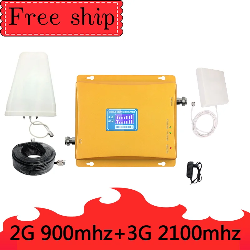 

GSM 900mhz WCDMA 2100mhz Cellular Signal booster 2G 3G Dual Band Cellphone Repeater GSM 900 2100 UMTS Signal Amplifier