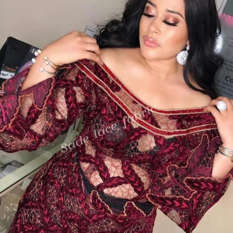 Latest African Lace Fabric 2018 High Quality Wine color French lace Mix Velvet borders For Party Dresses 5 yards per piece QG092
Latest African Lace Fabric 2018 High Quality Wine color French lace Mix Velvet borders For Party Dresses 5 yards per piece QG092