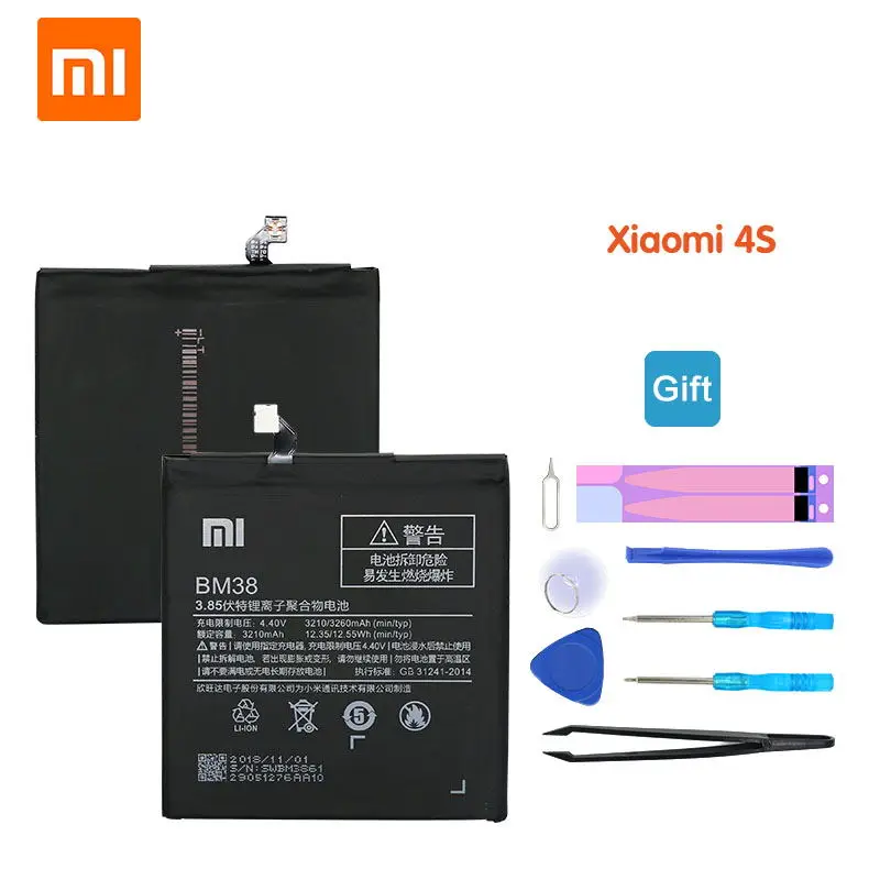 Original Xiao Mi 4S Phone Battery for Xiaomi Mi 4S Mi4S 3260mAh BM38 High Quality Replacement Battery With Free Tools
Original Xiao Mi 4S Phone Battery for Xiaomi Mi 4S Mi4S 3260mAh BM38 High Quality Replacement Battery With Free Tools