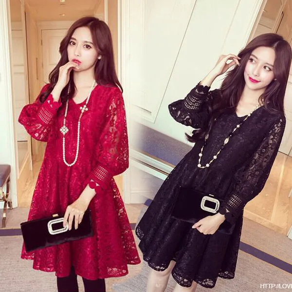 5xl plus big size women clothing dress 2018 spring autumn korean vestidos cute sweet party red black lace dress female A1714
5xl plus big size women clothing dress 2018 spring autumn korean vestidos cute sweet party red black lace dress female A1714