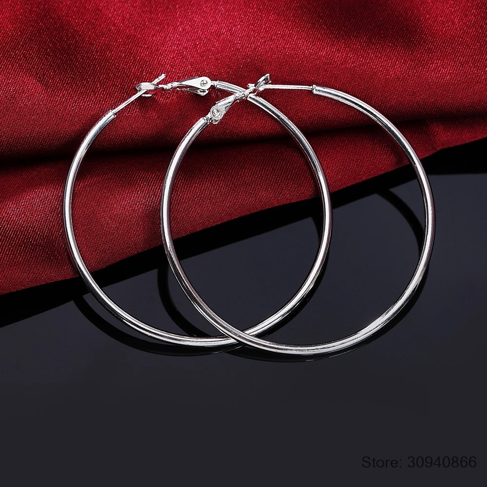 60mm Big Earrings Hoop REAL 925 Sterling Silver Hoop Earrings for Women Girls Genuine Silver 925 Guarantee Antiallergic Jewelery
60mm Big Earrings Hoop REAL 925 Sterling Silver Hoop Earrings for Women Girls Genuine Silver 925 Guarantee Antiallergic Jewelery