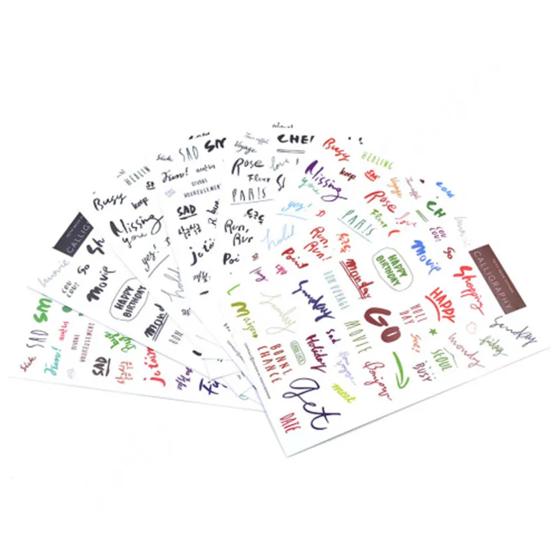 8 Sheet/Pack Word Art English Words Decorative Stickers PVC Lucid Sticker For Notebook Diary Scrapbook Card Paper Decor
8 Sheet/Pack Word Art English Words Decorative Stickers PVC Lucid Sticker For Notebook Diary Scrapbook Card Paper Decor