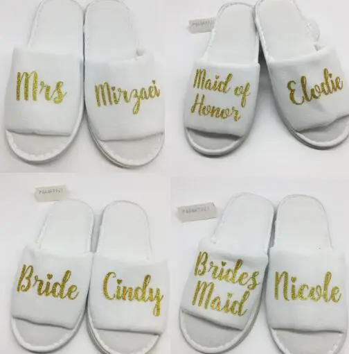 personalize Wedding Slippers,wedding Bride&Bridesmaid name Slippers,Bridal Party spa Slippers,Bachelorette party favors gifts
personalize Wedding Slippers,wedding Bride&Bridesmaid name Slippers,Bridal Party spa Slippers,Bachelorette party favors gifts