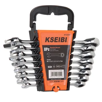 KSEIBI 8Pcs Ratcheting Combination Wrench CRV Metric Torque Wrench 12-point rings 72-teeth ratchet action (mm) Europ standar
KSEIBI 8Pcs Ratcheting Combination Wrench CRV Metric Torque Wrench 12-point rings 72-teeth ratchet action (mm) Europ standar