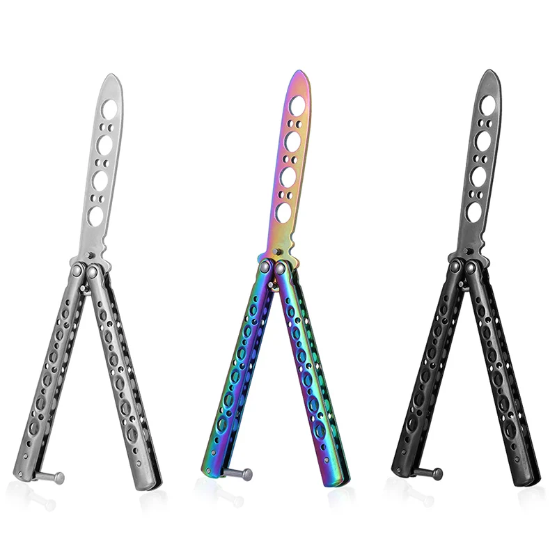 1Pc Multifunction Outdoor Sport Rainbow Knife Metal Practice Butterfly Trainer Stainless Steel Training Knife Dull Blade Tool
1Pc Multifunction Outdoor Sport Rainbow Knife Metal Practice Butterfly Trainer Stainless Steel Training Knife Dull Blade Tool