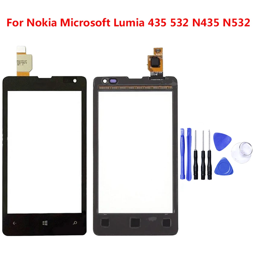 Для Nokia Microsoft Lumia 435 532 N435 N532 сенсорный экран Датчик ЖК дисплей дигитайзер стекло