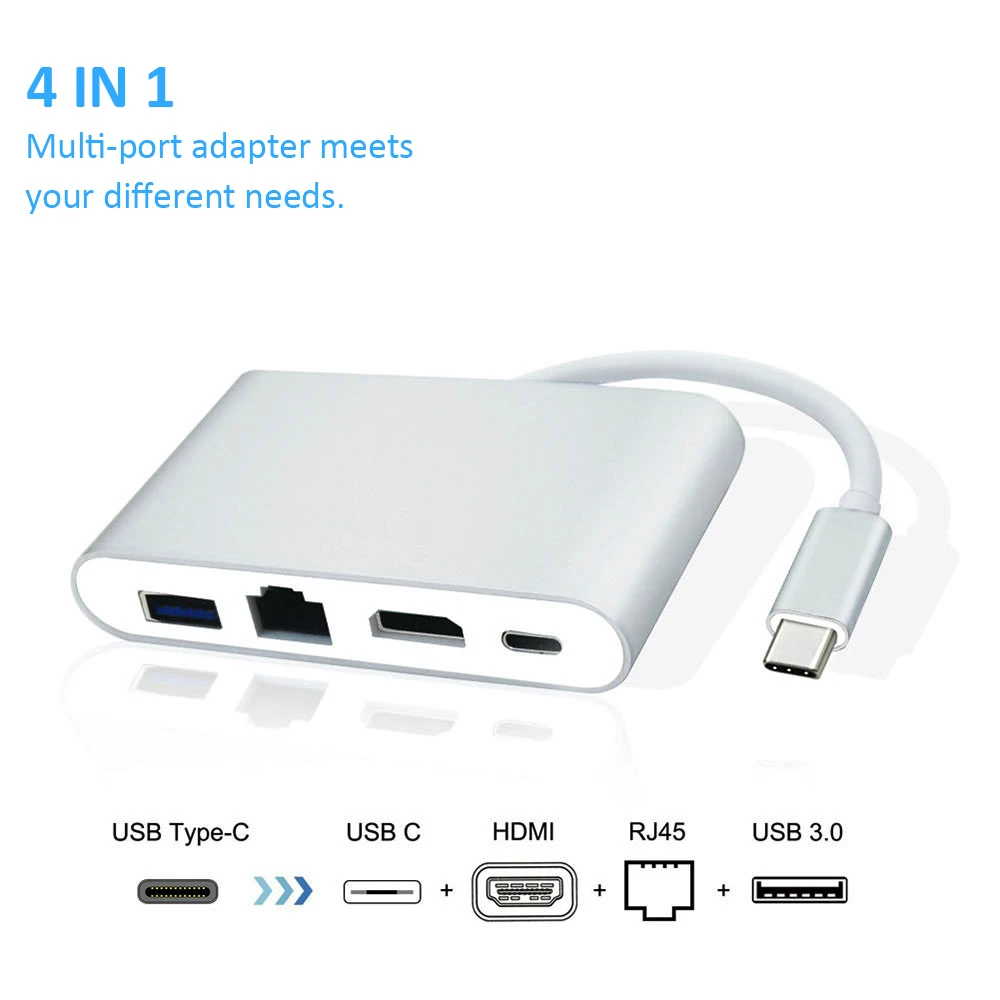 KuWFi Gigabit Ethnernet Adapter Multi-port Adapter USB 3.1 Type-C To HDMI+USB3.0+RJ45+USB C Adapter USB3.1 PD Port 4K Type C
KuWFi Gigabit Ethnernet Adapter Multi-port Adapter USB 3.1 Type-C To HDMI+USB3.0+RJ45+USB C Adapter USB3.1 PD Port 4K Type C