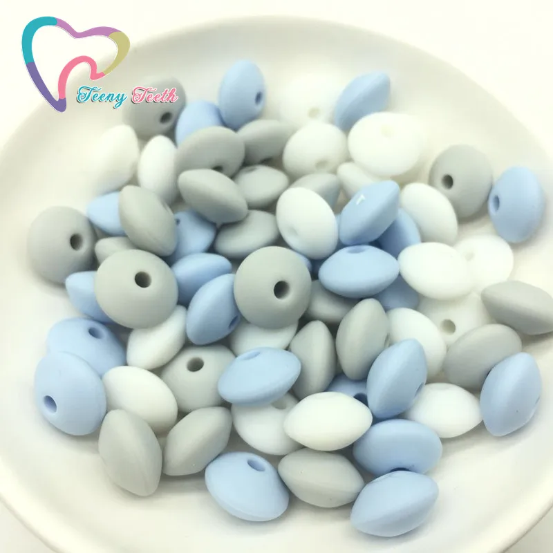 Teeny Teeth 50 PCS Pastel Blue Combo Silicone Lentil Beads Baby Chewable Non Toxic BPA Free Abacus Silicone Teething Loose Beads
Teeny Teeth 50 PCS Pastel Blue Combo Silicone Lentil Beads Baby Chewable Non Toxic BPA Free Abacus Silicone Teething Loose Beads