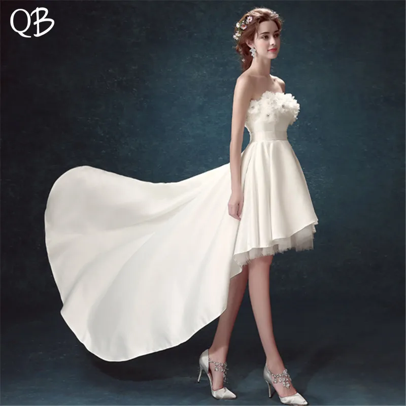 Sexy High Low Strapless Tulle Lace Flowers Sequins Short Wedding Dress 2019 New Fashion Bridal Dresses Wedding Gowns WE15
Sexy High Low Strapless Tulle Lace Flowers Sequins Short Wedding Dress 2019 New Fashion Bridal Dresses Wedding Gowns WE15