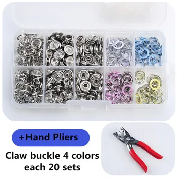 80 sets of 9.5 MM metal snap button 4 color paint clasp with five claws box packaging wholesale + Hand tools
80 sets of 9.5 MM metal snap button 4 color paint clasp with five claws box packaging wholesale + Hand tools