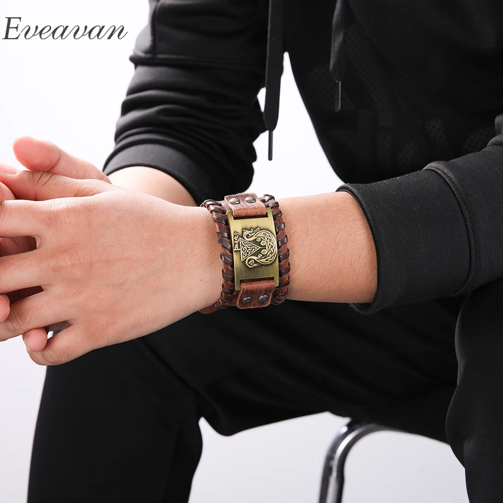 EUEAVAN 5pcs Unique Design Hidden Dragon Zinc Alloy Charm Bracelet Irish Knot Amulet Wide Black Leather Bangles Jewelry For Men 
EUEAVAN 5pcs Unique Design Hidden Dragon Zinc Alloy Charm Bracelet Irish Knot Amulet Wide Black Leather Bangles Jewelry For Men