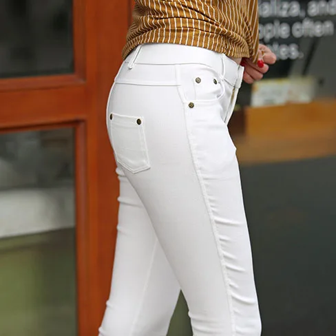 Fashion Women Elastic Botton Skinny Trousers Girls' Big Size Pencil Pants Lady Slim Trousers Female Stretch Leggings All-Match
Fashion Women Elastic Botton Skinny Trousers Girls' Big Size Pencil Pants Lady Slim Trousers Female Stretch Leggings All-Match