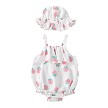 2019 Fashion Baby Newborn Infant Baby Girls Straps Strawberry Print Sunsuit Hat Bodysuit
2019 Fashion Baby Newborn Infant Baby Girls Straps Strawberry Print Sunsuit Hat Bodysuit