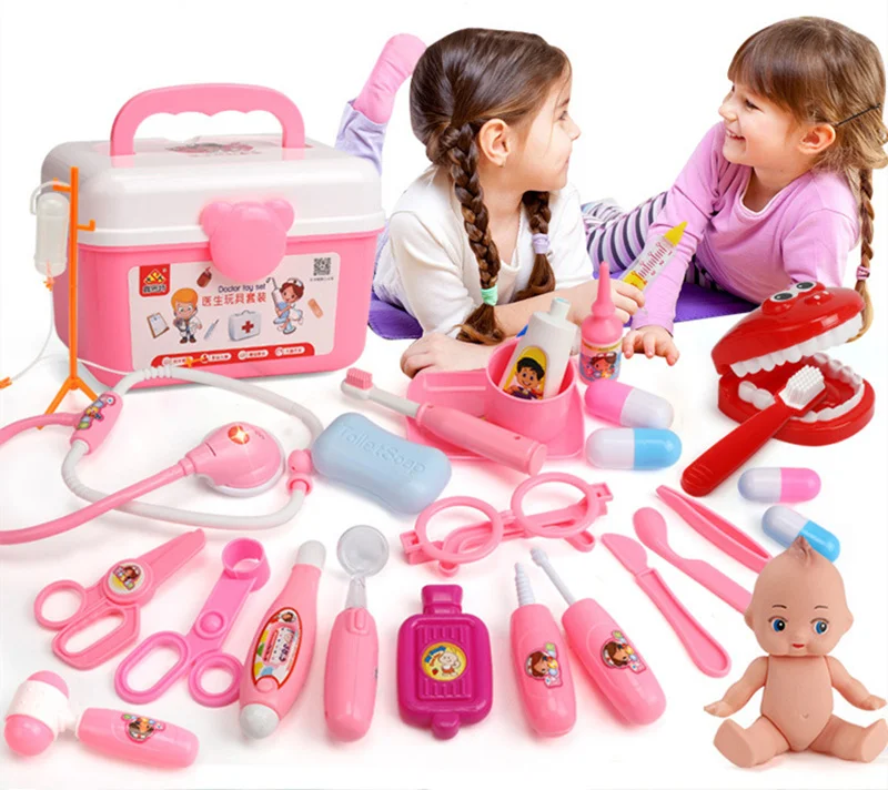 21-31pcs/Set Children Pretend Play Doctor Nurse Toys Set Role Play Portable Suitcase Medical Kit Kids Pretend Cosplay Doctor Toy
21-31pcs/Set Children Pretend Play Doctor Nurse Toys Set Role Play Portable Suitcase Medical Kit Kids Pretend Cosplay Doctor Toy