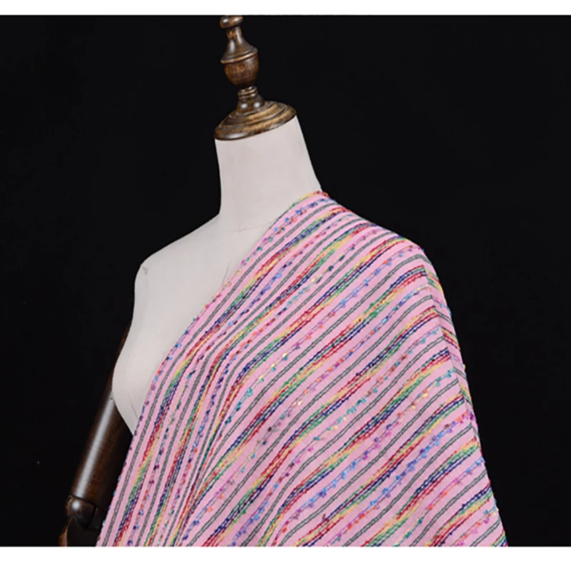 Italy Imported Pink 3D tassel small incense rainbow woven fabric yarn dyed fabric for women coat Dress patchwork 150cm width
Italy Imported Pink 3D tassel small incense rainbow woven fabric yarn dyed fabric for women coat Dress patchwork 150cm width