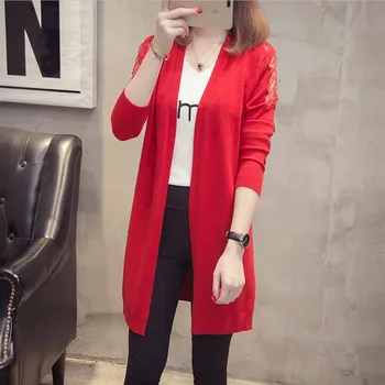2018 autumn new women's thin section lace sweater cardigan long Korean fashion wild sweater jacket
2018 autumn new women's thin section lace sweater cardigan long Korean fashion wild sweater jacket