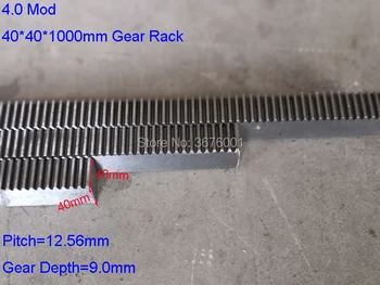 4M 4.0 Mod 40*40*1000 mm Mold Spur Gear Rack Precision CNC Rack Straight teeth Toothed rack