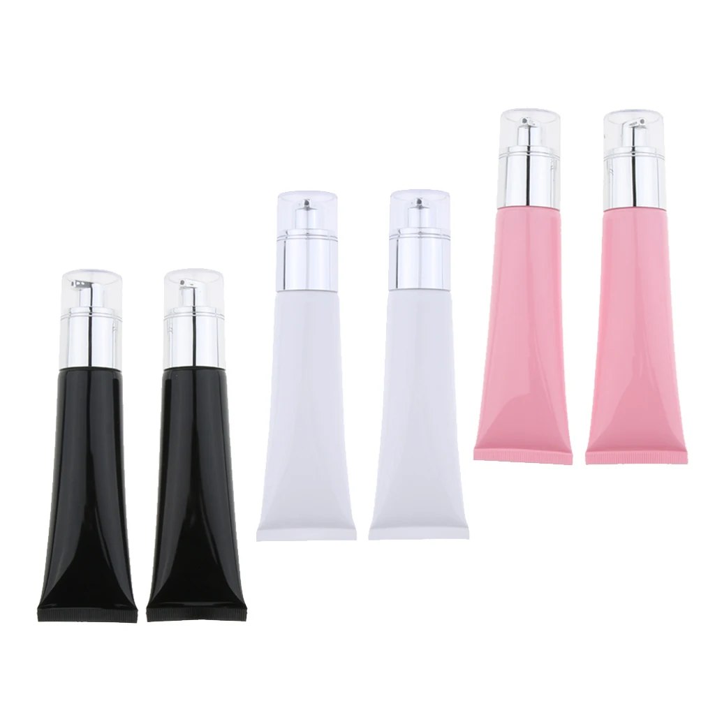 2pcs Travel Refillable Empty Pump Bottle Cosmetic Makeup Cream Balm Foundation Tubes Vials Container 50ml 2pcs Travel Refillable Empty Pump Bottle Cosmetic Makeup Cream Balm Foundation Tubes Vials Container 50ml