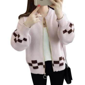 Geometric Cardigan Women Autumn Winter Vintage Color Block Knitted Outwear Zipper Closed Jumper Female Lantern Sleeve Sweater
Geometric Cardigan Women Autumn Winter Vintage Color Block Knitted Outwear Zipper Closed Jumper Female Lantern Sleeve Sweater
