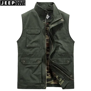 JEEP SPIRIT Brand New Vest Men Casual Stand Collar Sleeveless Jacket Vest Male With Many Pockets Plus Size M-4XL Waistcoat Men
JEEP SPIRIT Brand New Vest Men Casual Stand Collar Sleeveless Jacket Vest Male With Many Pockets Plus Size M-4XL Waistcoat Men
