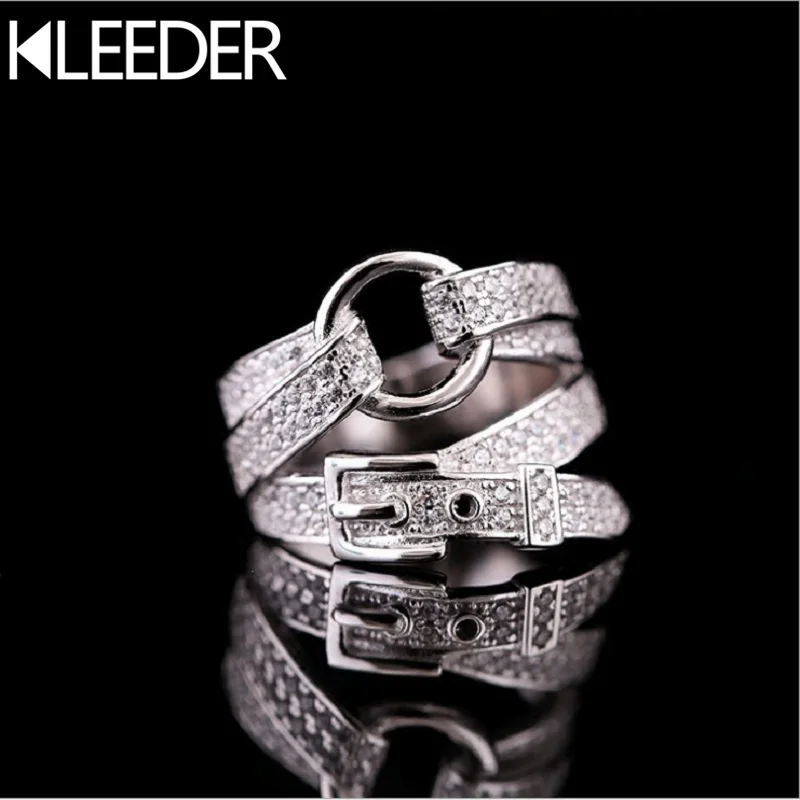 KLEEDER 2018 New Creative Belt Design Ring 925 Sterling Silver Zircon Fashion Adjustable Ring for Women Jewelry Engagement Rings
KLEEDER 2018 New Creative Belt Design Ring 925 Sterling Silver Zircon Fashion Adjustable Ring for Women Jewelry Engagement Rings