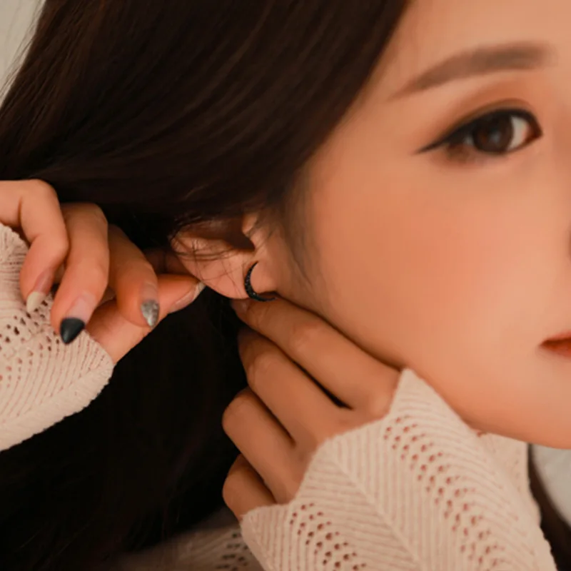 3 star moon silver earrings