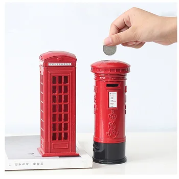 ERMAKOVA Piggy Bank Metal Post Box Figurine Money Box London Telephone Booth Statue Coin Bank Home Decoration Children Gift
ERMAKOVA Piggy Bank Metal Post Box Figurine Money Box London Telephone Booth Statue Coin Bank Home Decoration Children Gift