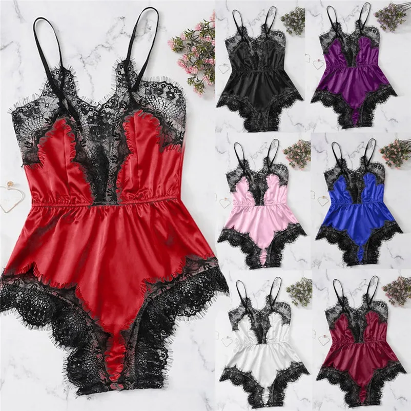 Women Satin Lace Bra sling Sexy Lingerie Siamese Sleepwear Lingerie women sexy nightgown solid nightwear Seamless Underwear #15
Women Satin Lace Bra sling Sexy Lingerie Siamese Sleepwear Lingerie women sexy nightgown solid nightwear Seamless Underwear #15