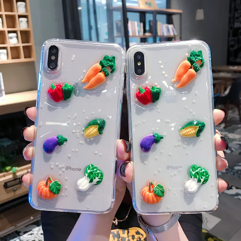 3D Vegetables Luminous Bling Phone Case for Iphone 7/7 Plus 8Plus X Xr Xs Max 6S 6 Plus Transparent Drop Glue Case Cover Coque
3D Vegetables Luminous Bling Phone Case for Iphone 7/7 Plus 8Plus X Xr Xs Max 6S 6 Plus Transparent Drop Glue Case Cover Coque