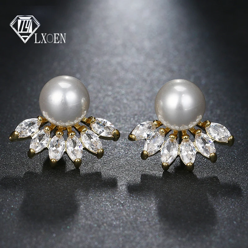 LXOEN Druzy Round Simulated Pearl Earrings Fashion Silver Color Small Studs Ear With AAA Zircon Stud Earrings Indian Jewelry
LXOEN Druzy Round Simulated Pearl Earrings Fashion Silver Color Small Studs Ear With AAA Zircon Stud Earrings Indian Jewelry