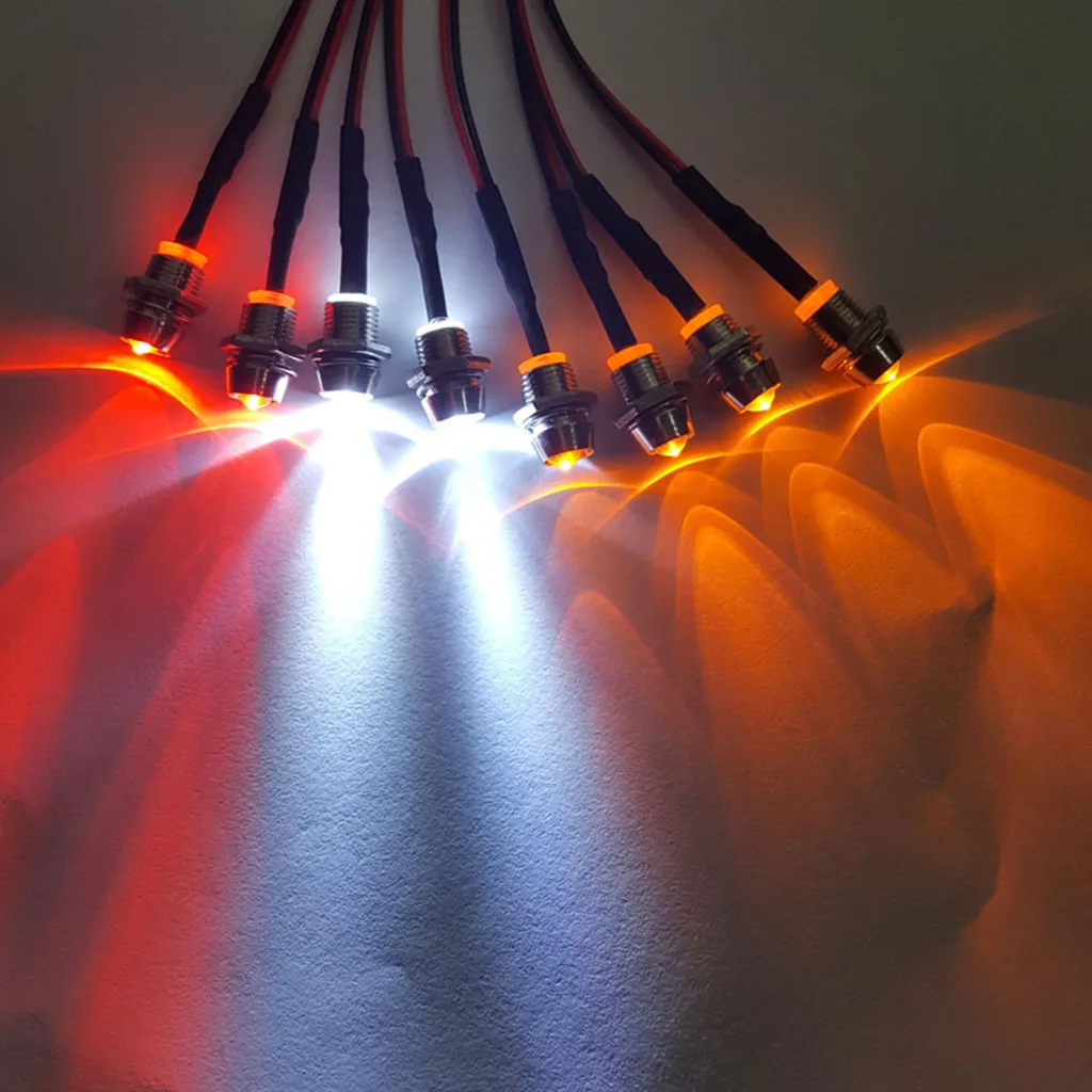 8 LED Light Kit Headlights Taillight White Yellow Red for 1/5 1/8 1/10 1/12 1/16 RC DIY Parts