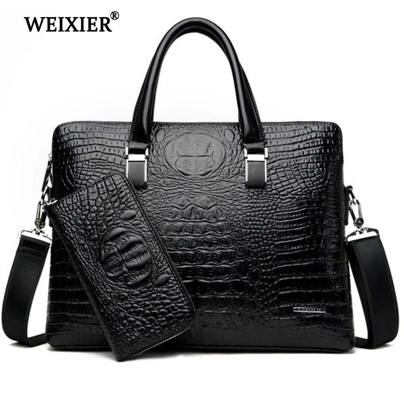 WEIXIER 2019 Solid Color Exquisite Men's PU Soft Material Crocodile Skin Pattern Handbag Large Capacity Computer Travel Handbag
WEIXIER 2019 Solid Color Exquisite Men's PU Soft Material Crocodile Skin Pattern Handbag Large Capacity Computer Travel Handbag