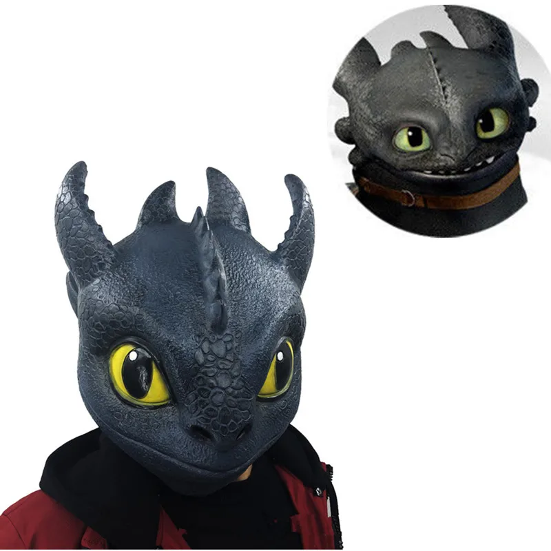 High Quality Anime How to Train Your Dragon Cosplay Props Toothless Full Head Mask Women Men Role Playing Latex Masks Toys New
High Quality Anime How to Train Your Dragon Cosplay Props Toothless Full Head Mask Women Men Role Playing Latex Masks Toys New