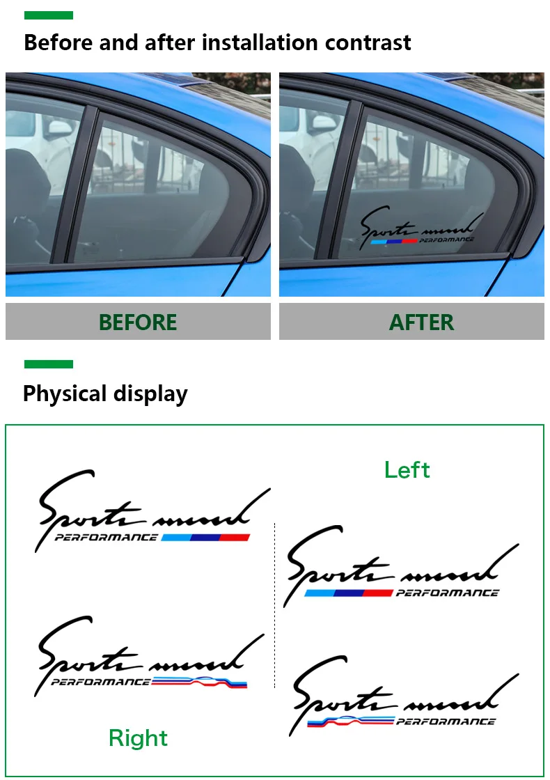 Airspeed Car Stickers M Performance Auto Sticker Window decal Accessories for BMW E46 F30 E90 E60 F20 F10 E36 E39 E87 E70 G30    (3)