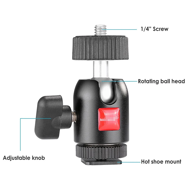 

Шаровой головкой Neewer 1/4 дюйма винт штатива мини шаровая Головка с замком и Горячий башмак адаптер для светодио дный свет, монитор, DSLR камеры ...
