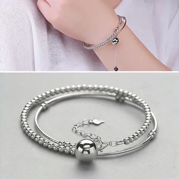 Sterling Silver Bracelet Jewelry Beads Handchain with Box 925 Silver Bracelet Women with Box 52mm Inner Diameter
Sterling Silver Bracelet Jewelry Beads Handchain with Box 925 Silver Bracelet Women with Box 52mm Inner Diameter