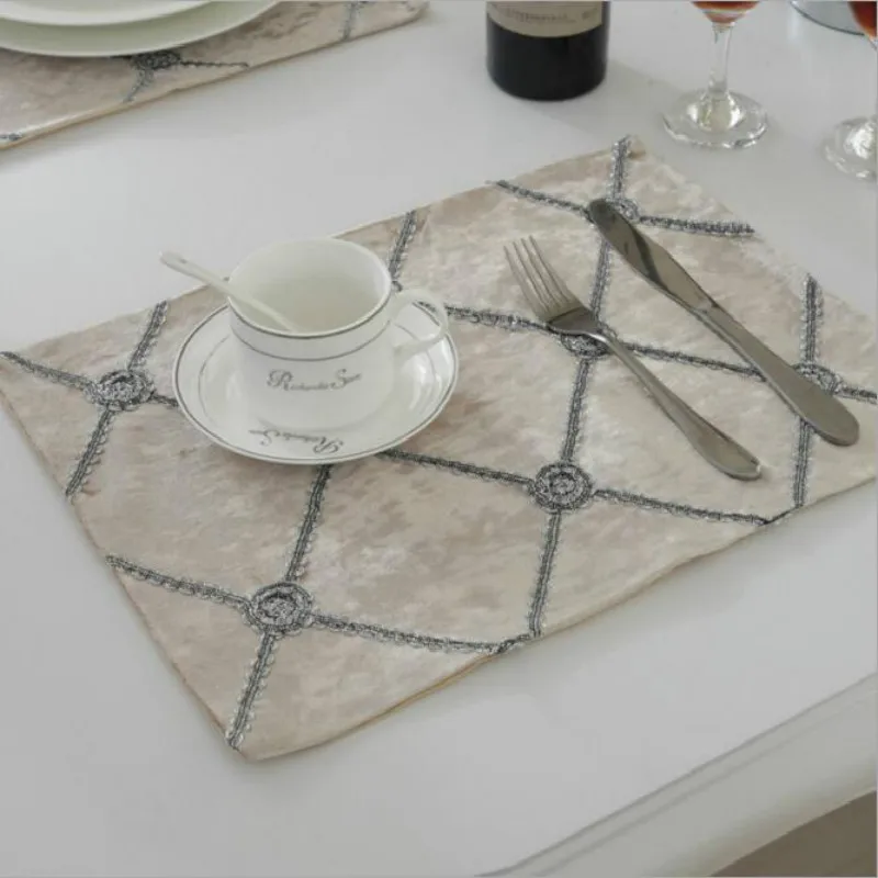 Flocking Fabric Placemat Pad Coasters Kitchen Table Mats Bowl Cup Mats Padding Mat Insulation Pad Placemats
Flocking Fabric Placemat Pad Coasters Kitchen Table Mats Bowl Cup Mats Padding Mat Insulation Pad Placemats