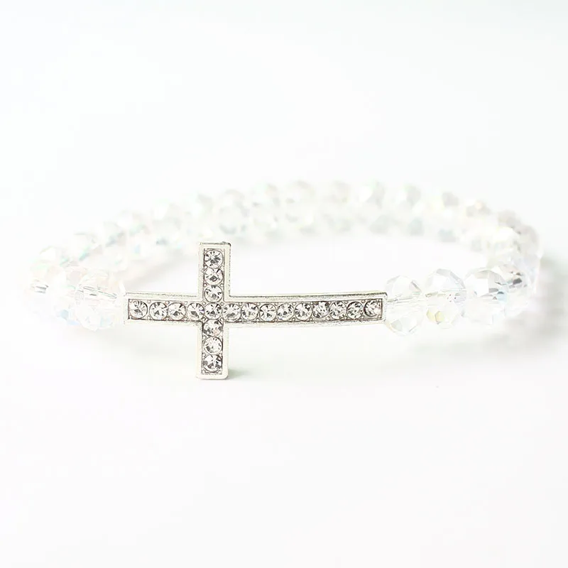 Fashion Glass Crystal Cross Bracelets Transparent Beads Bracelet For Women Girls Prayer Beads Handmade Best Gifts Summer Jewelry
Fashion Glass Crystal Cross Bracelets Transparent Beads Bracelet For Women Girls Prayer Beads Handmade Best Gifts Summer Jewelry