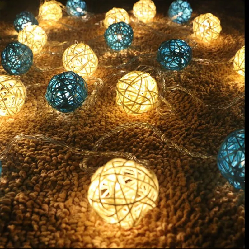 4m 20LED String Blue White Rattan Balls Sepak Takraw Light Strings Garlands Fence Beach Bar Wedding Christmas Party Decoration
4m 20LED String Blue White Rattan Balls Sepak Takraw Light Strings Garlands Fence Beach Bar Wedding Christmas Party Decoration