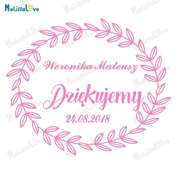 Polish Dziekujemy Thanks Box Circle Stickers Personalized Name And Date Floor Decoration Vinyl Removable Wedding Sticker SE001
Polish Dziekujemy Thanks Box Circle Stickers Personalized Name And Date Floor Decoration Vinyl Removable Wedding Sticker SE001