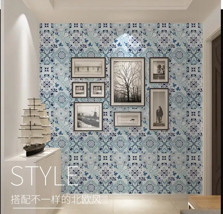 Nordic PVC Kitchen Waterproof Wall Sticker Fashion Selfadhesive Printed Paper Geometric Living Room Bedroom Home Decoration |