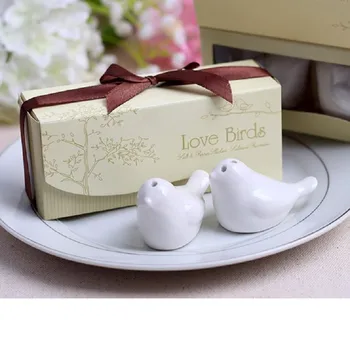 

Free Shipping Love Bird Salt & Pepper Shaker Wedding Favors And Gifts For Guests Souvenirs Decoration Event & Party Supplies