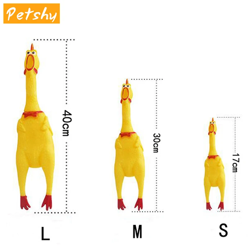 

Petshy 17/30/40cm Pet Dog Rooster Crows Toys Dog Cat Pet Chew Squeak Toys Puppy Screaming Rubber Vent Chicken Funny Dog Toys