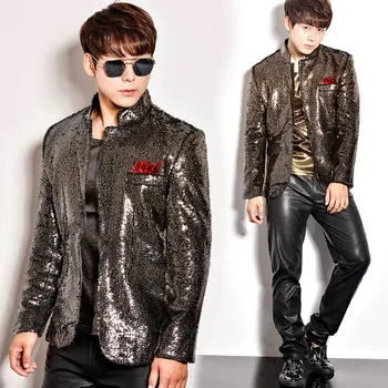 S-6XL! Men's large size stage 2018 Ds punk male dj gd multicolour gradient paillette suit table costume The singer's clothing
S-6XL! Men's large size stage 2018 Ds punk male dj gd multicolour gradient paillette suit table costume The singer's clothing