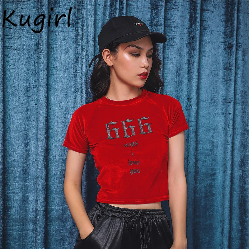 Velvet Red Sexy Crop Top 666 ways I love you Print Women T-shirt Slim tshirt harajuku Cropped Basic women Vintage tops Casual
Velvet Red Sexy Crop Top 666 ways I love you Print Women T-shirt Slim tshirt harajuku Cropped Basic women Vintage tops Casual