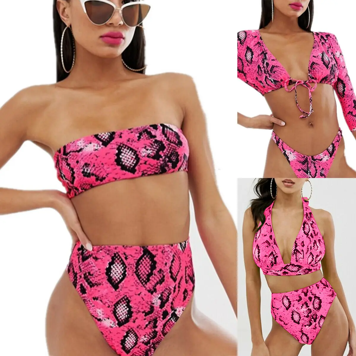 2019 Brazilian Buiquini Red Snake Skin Female Padded Bandeau Bikini Two Piece Swimsuit Beach Women Sexy High Waist Bathing Suit
2019 Brazilian Buiquini Red Snake Skin Female Padded Bandeau Bikini Two Piece Swimsuit Beach Women Sexy High Waist Bathing Suit