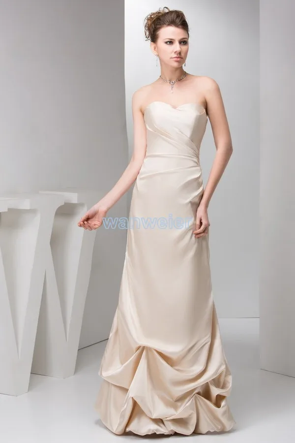 

free shipping 2016 new design sweetheart pleat brides maid dress kim hot seller Custommade size/color champagne Bridesmaid Dress