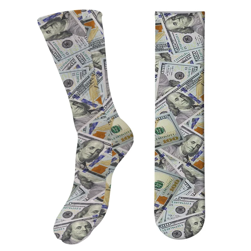 New 3D Printing Dollar Funny Pattern Socks Women Men Long Sock Fashion Unisex Personality Knee Socks Cotton Cake Sox
New 3D Printing Dollar Funny Pattern Socks Women Men Long Sock Fashion Unisex Personality Knee Socks Cotton Cake Sox